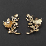 10 PCS Crystal Rhinestone Pearl Flowers Metal Alloy Acc