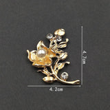 10 PCS Crystal Rhinestone Pearl Flowers Metal Alloy Acc