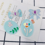 Magic Bow Oval Resin Earrings - DIY Accessories Materials