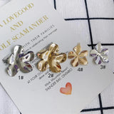 DIY Alloy Electroplating Flower Chip Earrings Accessories