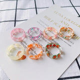 DIY Small Fresh Broken Flowers Ring Accessories
