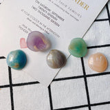 DIY Agate Semi-Circular Ring Face Hair Clip Mosaic Material