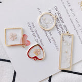 4 Resin Peach Heart Pendant Shell Broken End Floret Earrings Material