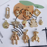 DIY Bear Rose Number Letter Small Pendant Earrings