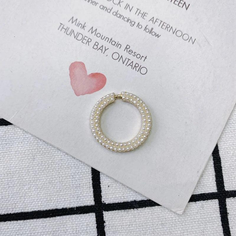 Geometric Love Round Pearl Set Earrings & Pendant