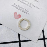 Geometric Love Round Pearl Set Earrings & Pendant