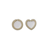 Geometric Love Round Pearl Set Earrings & Pendant