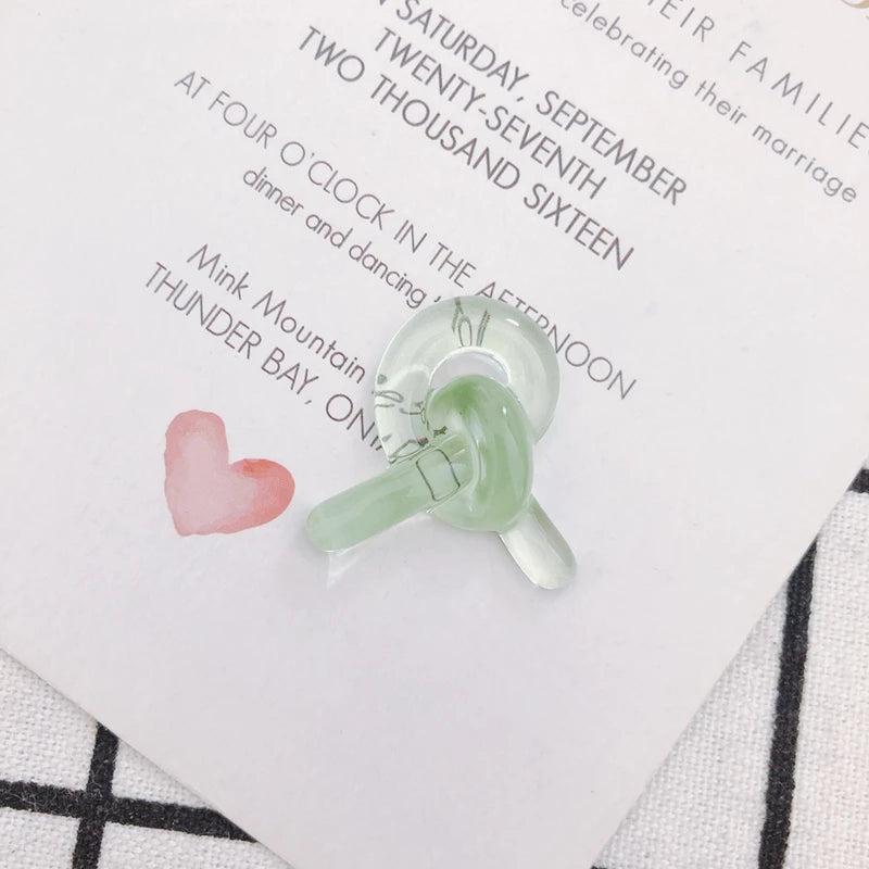Translucent Resin Earrings Patch Material 4pcs