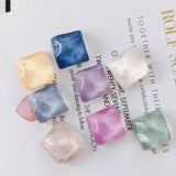 Resin Candy Square Wave Earrings Fittings Patch