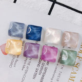 Resin Candy Square Wave Earrings Fittings Patch