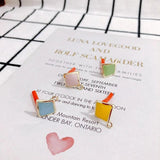 DIY 925 Silver Needle Alloy Diamond Earrings Material 4pcs
