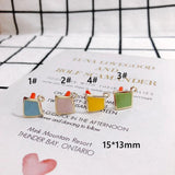 DIY 925 Silver Needle Alloy Diamond Earrings Material 4pcs