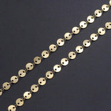 1m Stainless Steel 5mm Round Disc Link Chain Necklace Bracelets Making