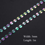 1m Stainless Steel 5mm Round Disc Link Chain Necklace Bracelets Making