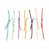 5pcs Adjustable Nylon Cord Brass Slider Bracelet Jewelry Making