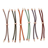 5pcs Adjustable Nylon Cord Brass Slider Bracelet Jewelry Making