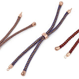 5pcs Adjustable Nylon Cord Brass Slider Bracelet Jewelry Making