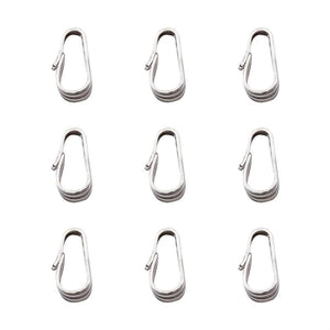 10Pcs 925 Sterling Silver Snap On Lock Bail Charms Clasp DIY Jewelry Findings