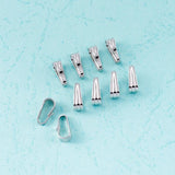 10Pcs 925 Sterling Silver Snap On Lock Bail Charms Clasp DIY Jewelry Findings