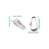 10Pcs 925 Sterling Silver Snap On Lock Bail Charms Clasp DIY Jewelry Findings