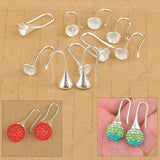20PCS 925 Sterling Silver Earring Bail Trumpet Hook Ear Wires