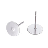 500pcs 304 Stainless Steel Flat Round Ear Studs for DIY Accessories