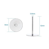 500pcs 304 Stainless Steel Flat Round Ear Studs for DIY Accessories