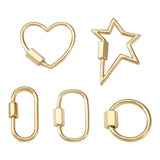 5Pcs Brass Mix Screw Carabiner Lock Charms Clasps for Necklaces Jewelry DIY