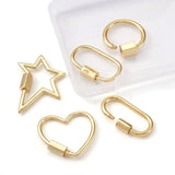 5Pcs Brass Mix Screw Carabiner Lock Charms Clasps for Necklaces Jewelry DIY