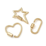 5Pcs Brass Mix Screw Carabiner Lock Charms Clasps for Necklaces Jewelry DIY