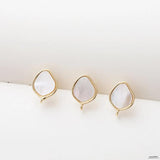 4PCS Shell Ear Studs Diy Earrings Charms 12*16mm