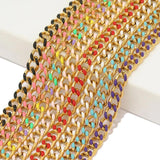 1m Enamel Stainless Steel Cuban Chains for DIY Jewelry