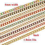 1m Enamel Stainless Steel Cuban Chains for DIY Jewelry