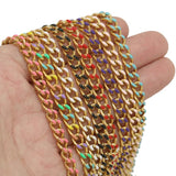 1m Enamel Stainless Steel Cuban Chains for DIY Jewelry