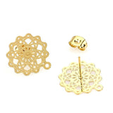 10pcs Retro Bohemia Flower Stud Earring Findings