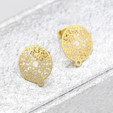 10pcs Retro Bohemia Flower Stud Earring Findings