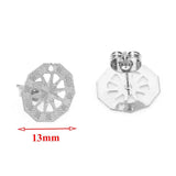 10pcs Retro Bohemia Flower Stud Earring Findings