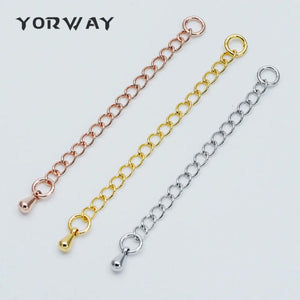 10pcs Extender Chain w/ Teardrop Charm & Jump Ring Gold/Rhod for Jewelry Making