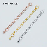 10pcs Extender Chain w/ Teardrop Charm & Jump Ring Gold/Rhod for Jewelry Making
