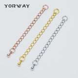 10pcs Extender Chain w/ Teardrop Charm & Jump Ring Gold/Rhod for Jewelry Making