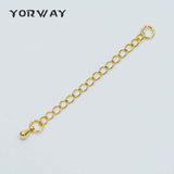10pcs Extender Chain w/ Teardrop Charm & Jump Ring Gold/Rhod for Jewelry Making