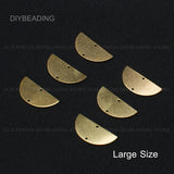Brass Half Circle Charm Finding Smooth Plain Stamping Tag (2 Holes)
