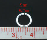 300 Silver Plated Jump Rings 1.2x9mm