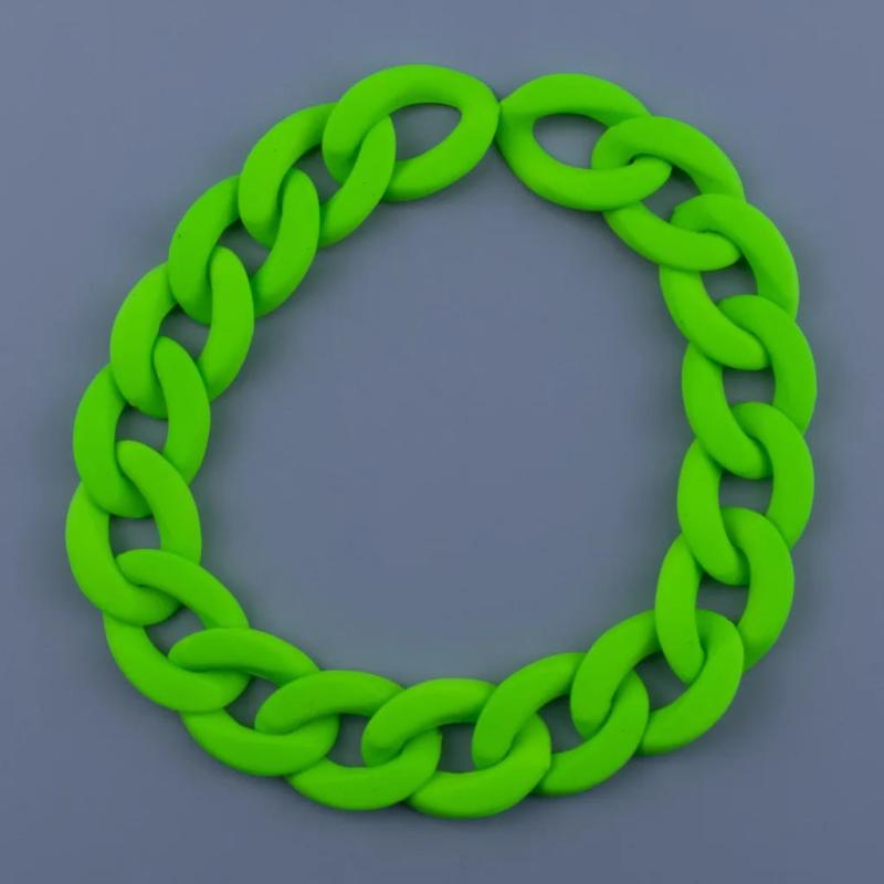 50pcs/bag 18X23mm Rubber Acrylic Buckle Beads DIY Chains Accessories