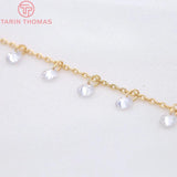 50CM Brass Chain with Zircon for Necklace DIY Jewelry