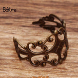 BoYuTe 18*15MM Metal Brass Filigree Ring Base Adjustable Ring Setting