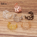 BoYuTe 18*15MM Metal Brass Filigree Ring Base Adjustable Ring Setting