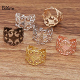 BoYuTe 18*15MM Metal Brass Filigree Ring Base Adjustable Ring Setting