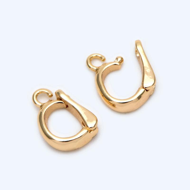 10pcs Open Loop Bail, 18K Plated Bails, Small Jewelry Bail
