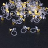 20 PCS Stainless Steel Ear Clip Settings For Jewelry Making Resin Transparent